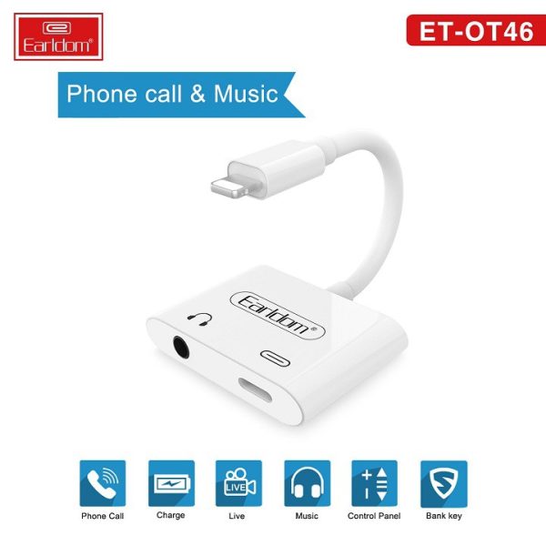 Earldom ET-OT46 2 * 1 Lightning Adapter - White - Saif Al Najmi Kw